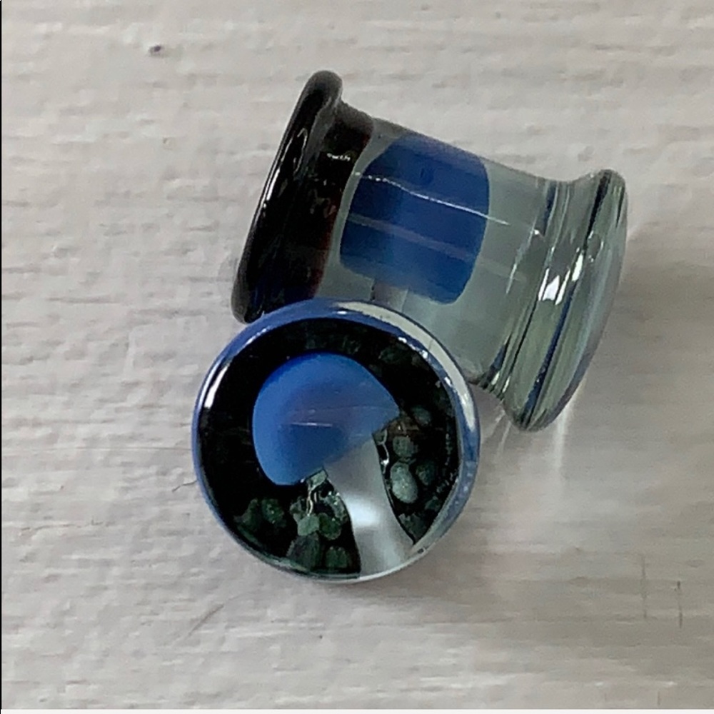 0gauge glass mushroom plugs